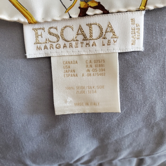 Vintage Escada French Themed Silk Scarf, Three Musketeers - Picture 3 of 4